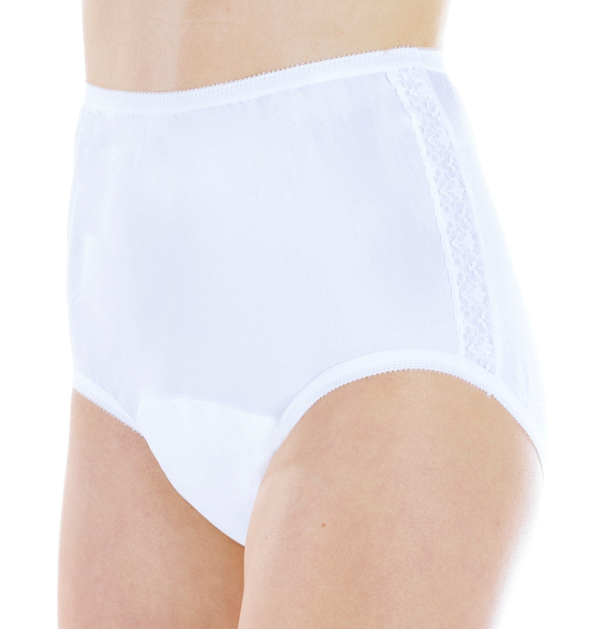 Women's Nylon Panty With Lace Sides
